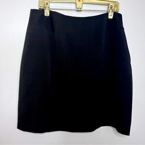 Worthington Stretch Skirt Black Fully Lined Side Zipper Back Slit Size 14 EUC